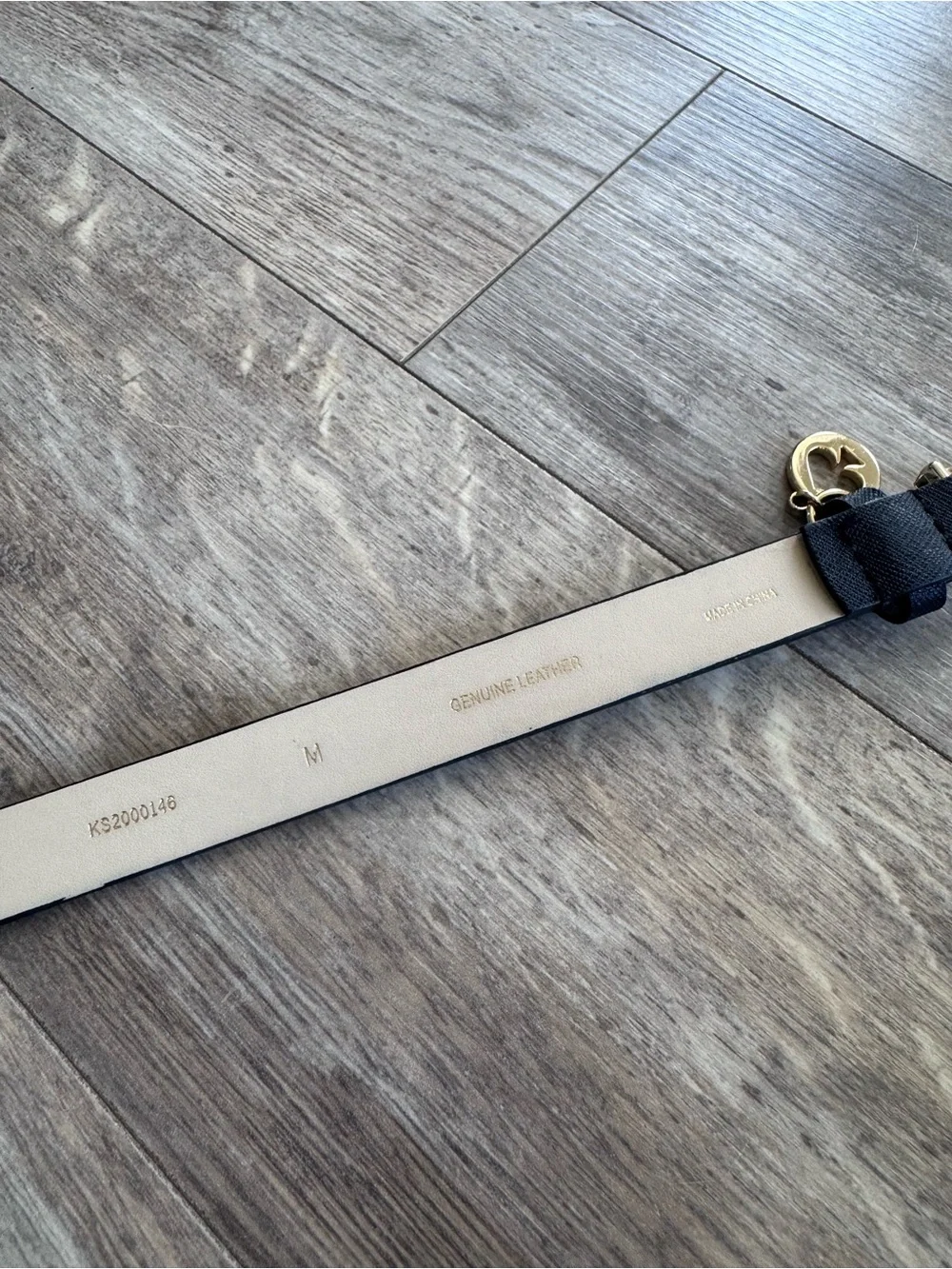 Kate Spade Slim Genuine Leather Spade Charm Belt with Gold Accent - Size: Medium
